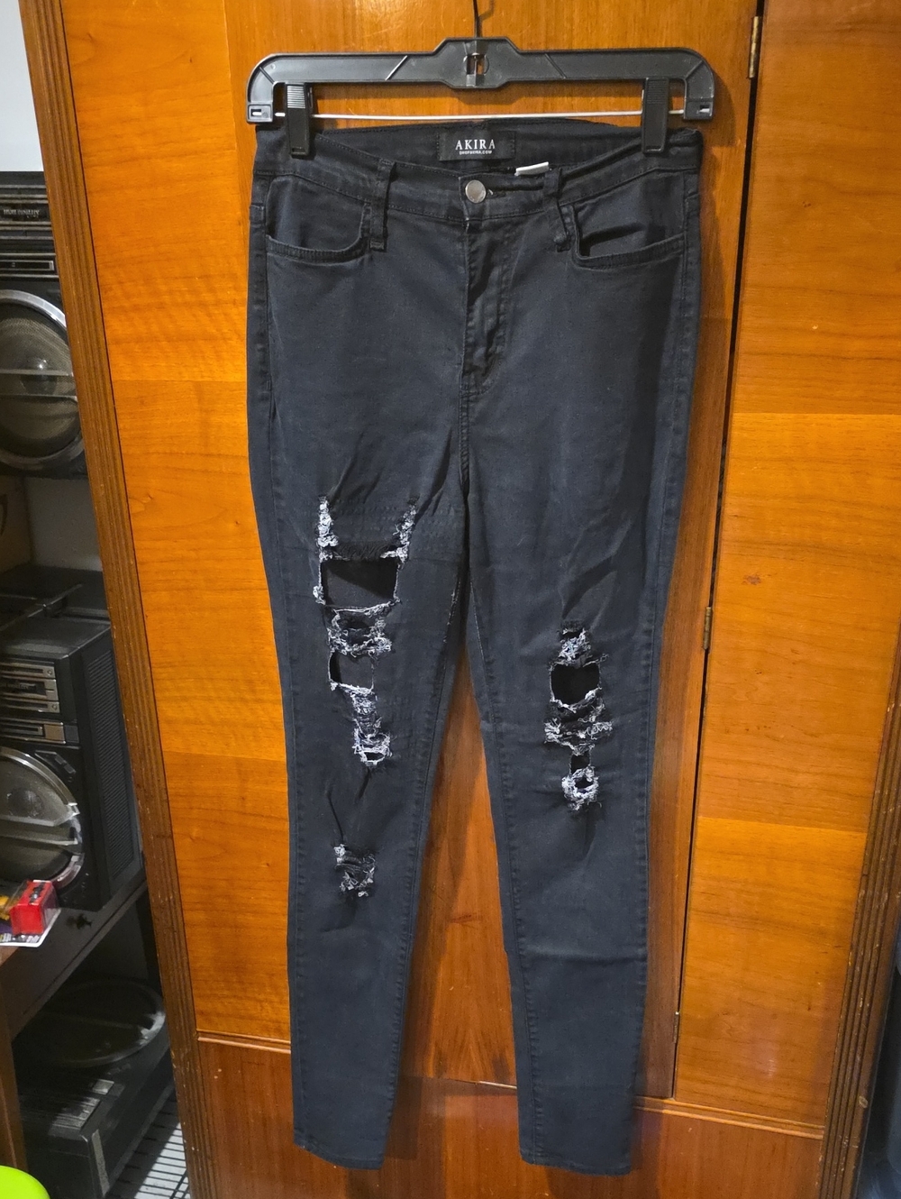 Distressed Black Women Jeans